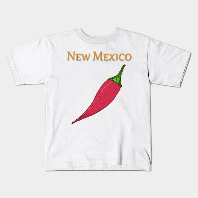 New Mexico Hot Pepper Kids T-Shirt by WelshDesigns